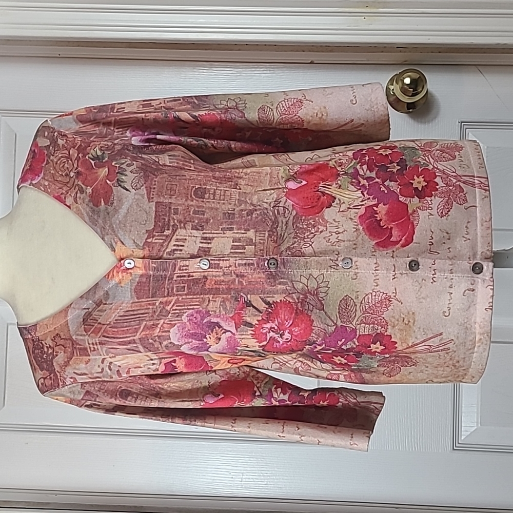 COPY - Christopher & Banks Floral French Cardigan Sweater